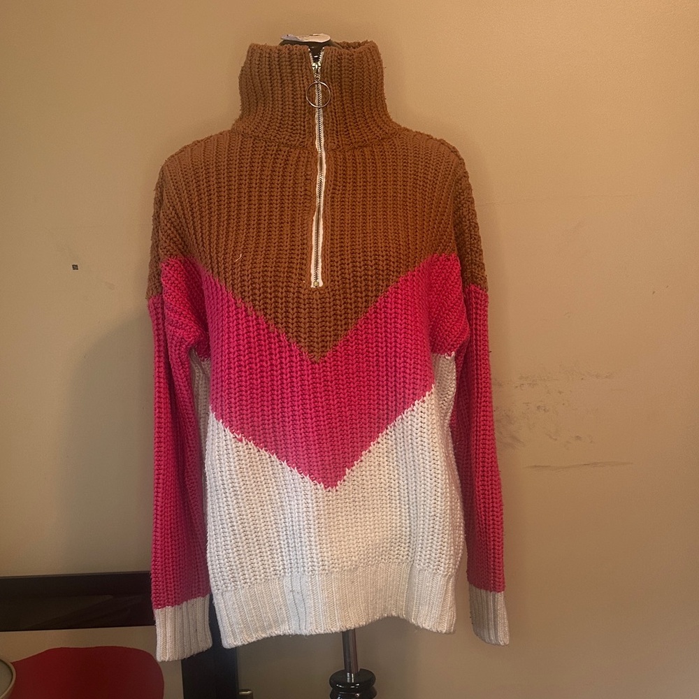 Show Me Your Mumu Colorblock Turtleneck Sweater